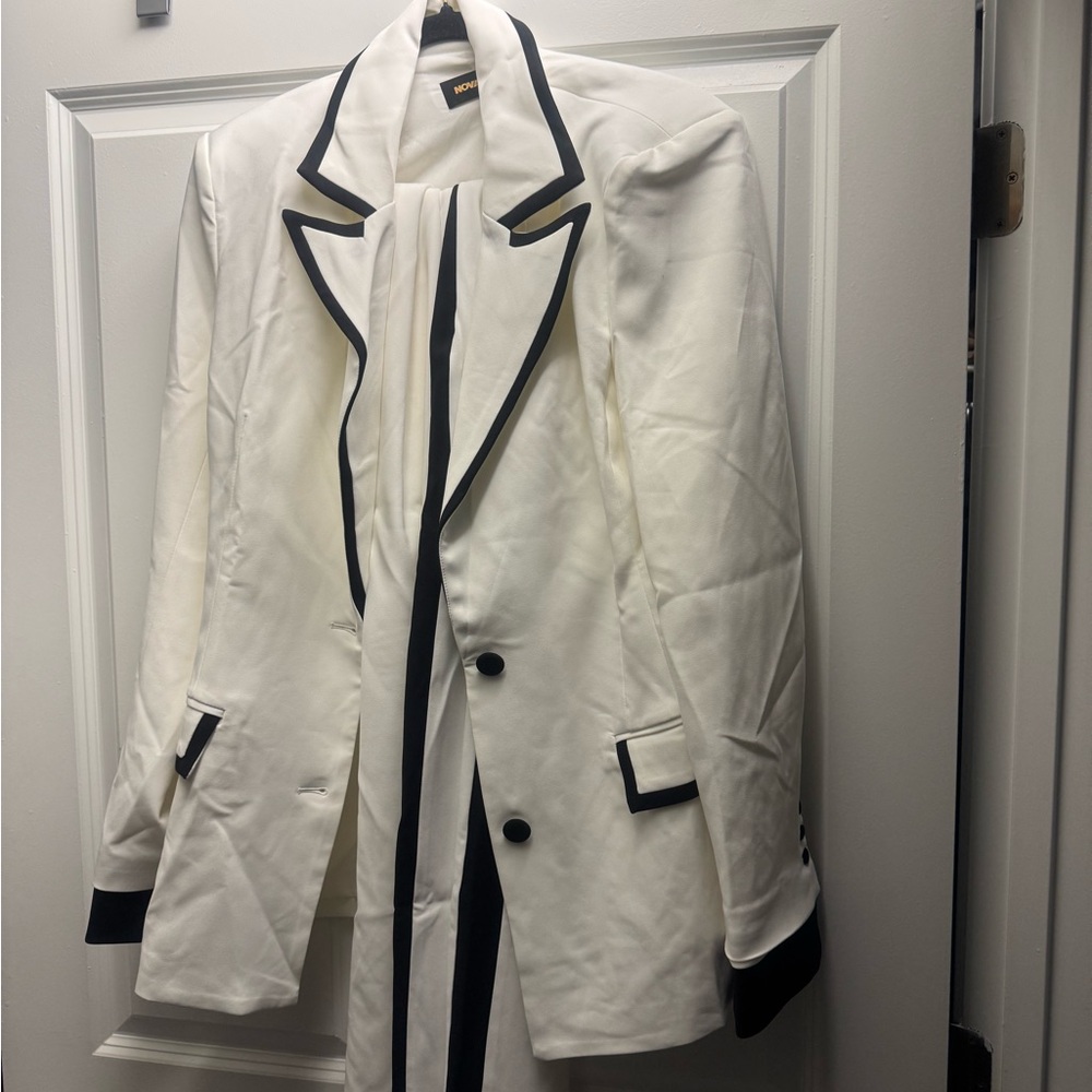White Blazer with Black Trim